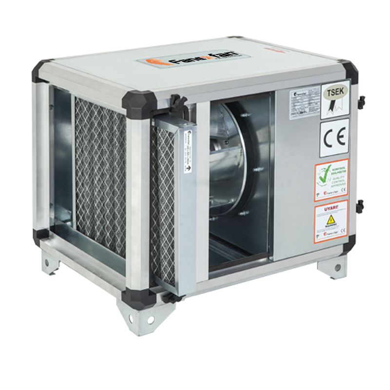 Harici Motorlu Çift Cidarlı Filtreli Hücreli Fan (Geriye Eğimli Plug Fanlı)